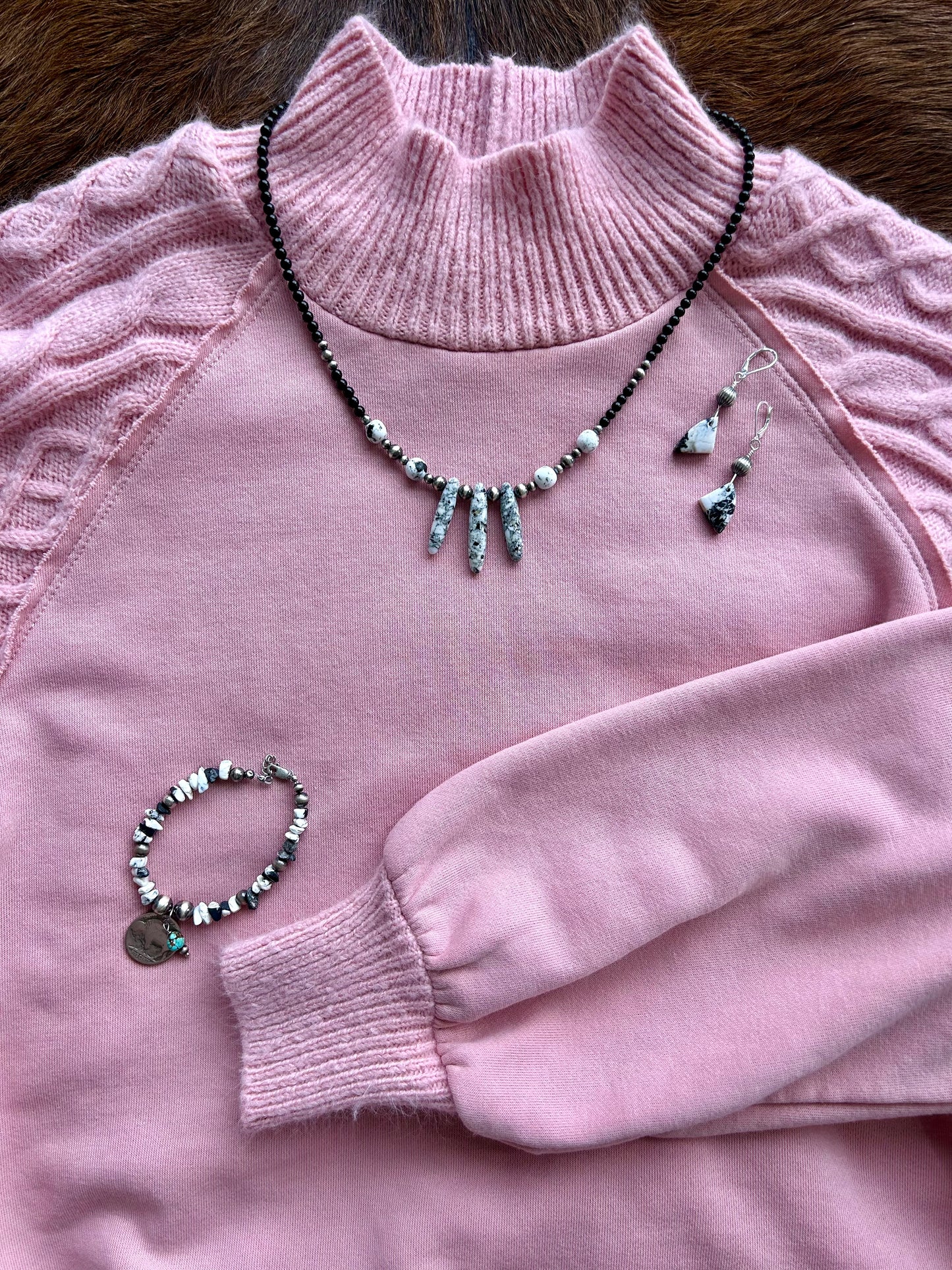 Nevada White Buffalo Statement Necklace