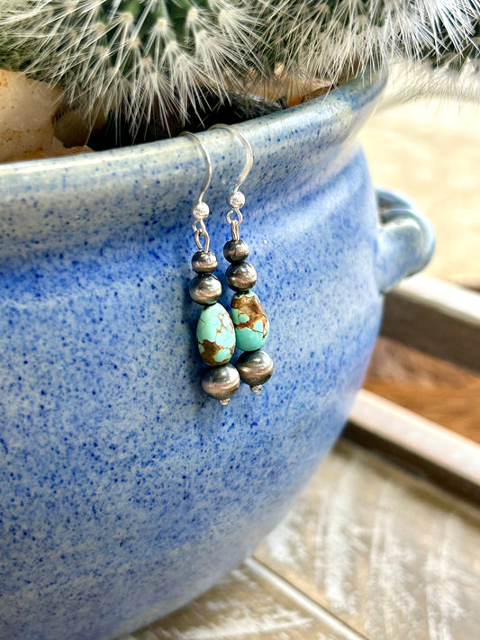 Kingman and Navajo Pearl Earrings