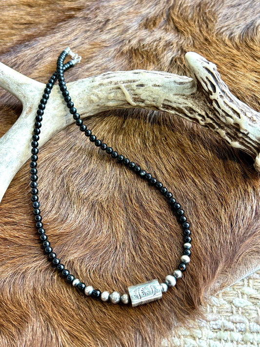 Navajo Barrel Bead Necklace | 18 inch