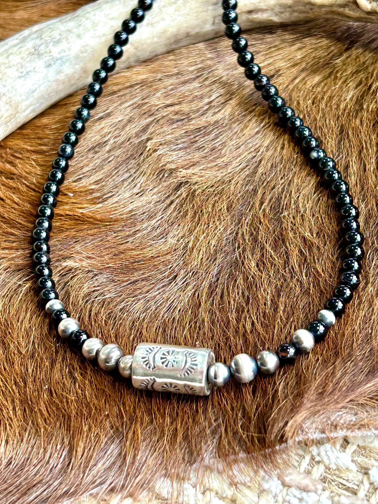Navajo Barrel Bead Necklace | 18 inch