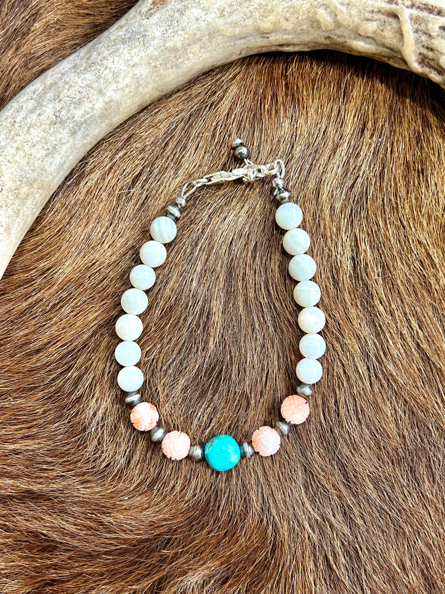 7 inch | Shell and Turquoise Bracelet