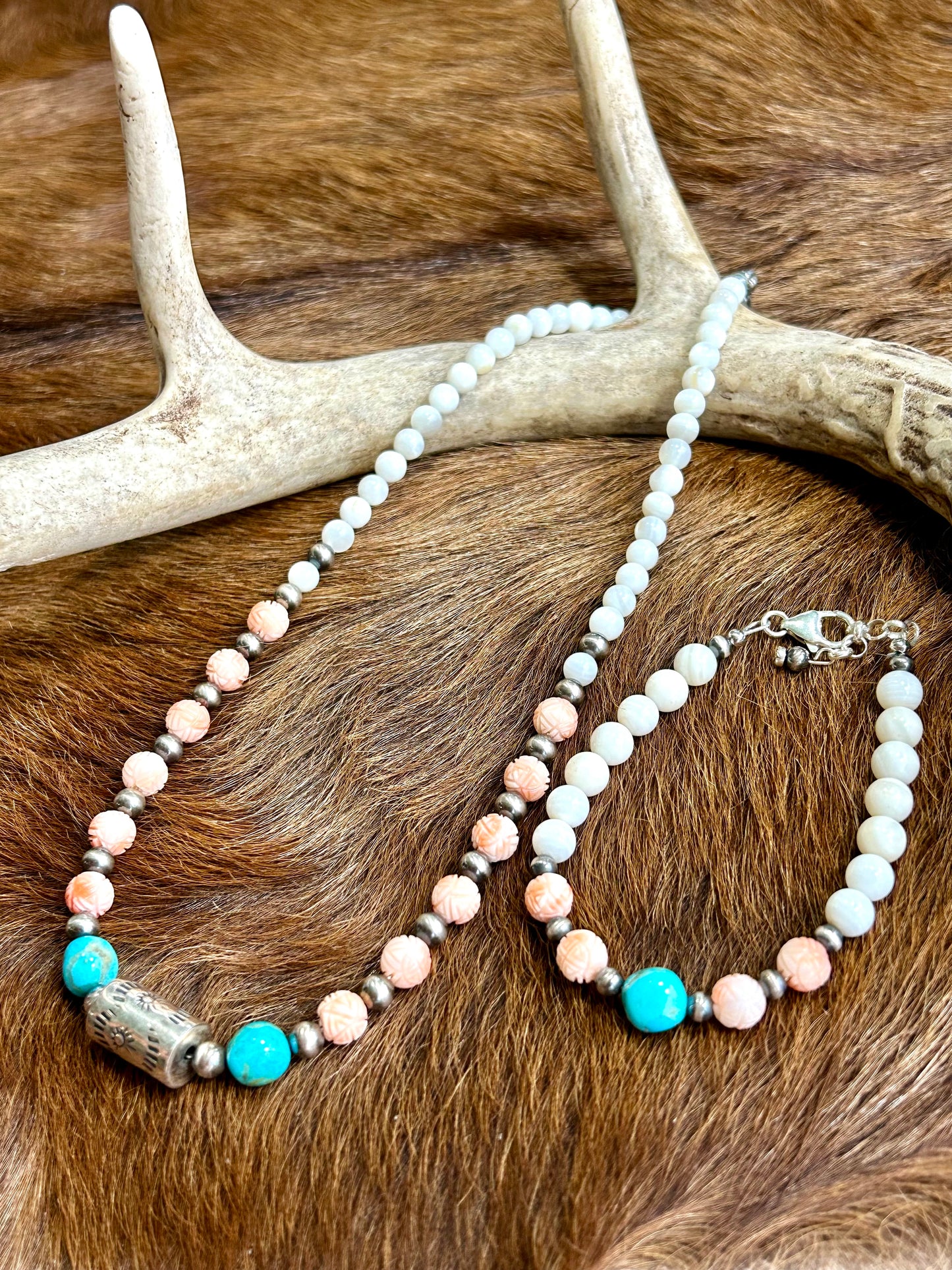 7 inch | Shell and Turquoise Bracelet