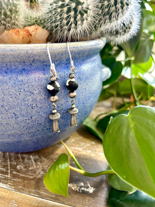 White Buffalo Squash Blossom Earrings