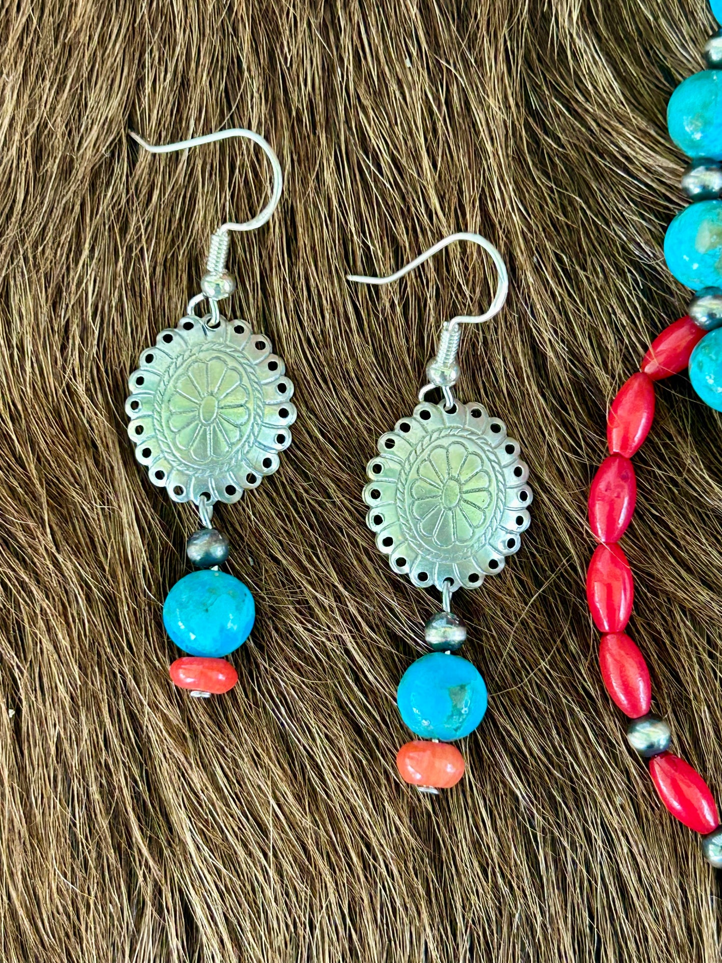 Painted Desert Concho Earrings