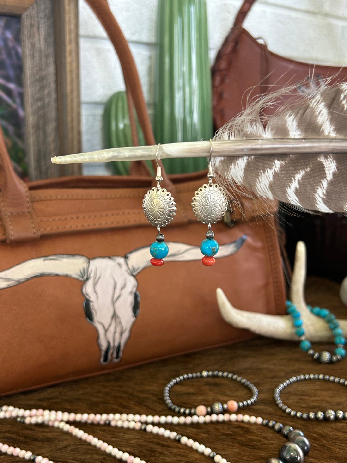 Painted Desert Concho Earrings
